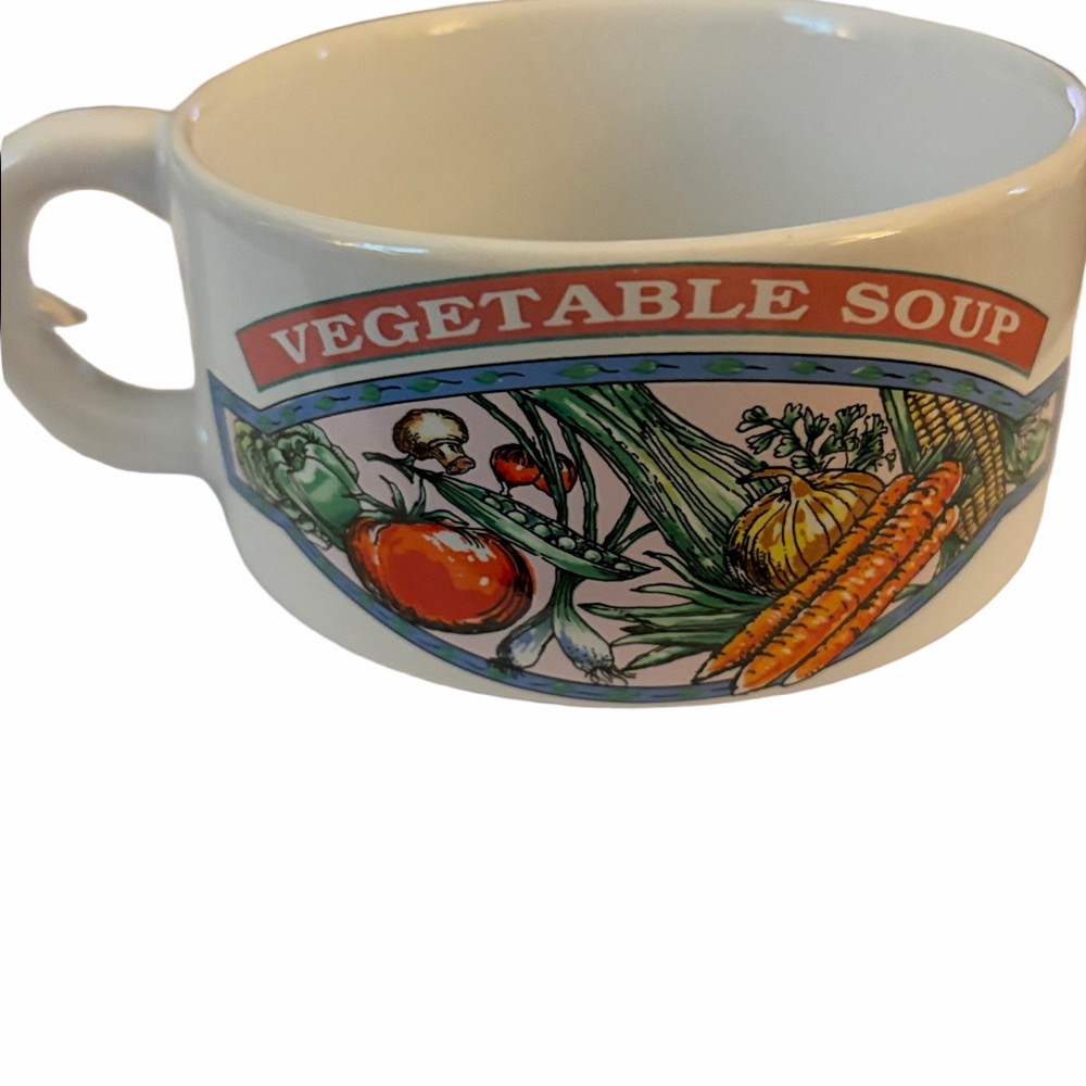 Vintage Ceramic Soup Mug Set of 3 - Picture 3 of 7